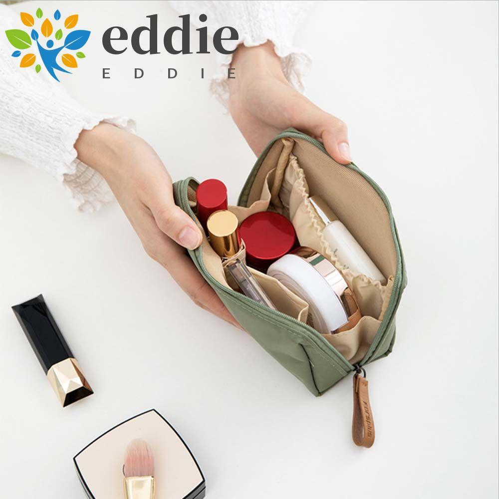 EDIE กระเป๋าเครื่องสําอางกระเป๋าสี่เหลี่ยมลําลองความจุขนาดใหญ่แฟชั่นกระเป๋าซิปกลางแจ้งที่เก็บกระเป๋า