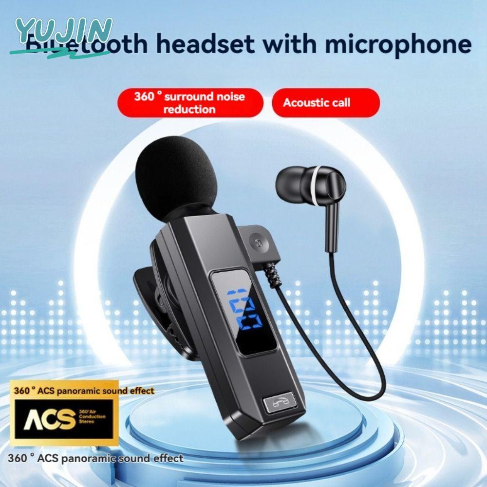 หูฟังไร้สาย YUJIN ตัดเสียงรบกวนพร้อมไมโครโฟนหูฟังแบบหนีบคอปกพร้อมการชาร์จหูฟัง Bluetooth 5.5 HD