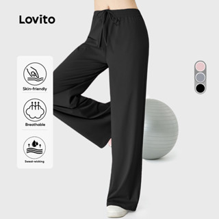 Lovito กางเกงสปอร์ตควบคุมหน้าท้อง ระบายอากาศได้ดี ยืดได้ 4 ท…