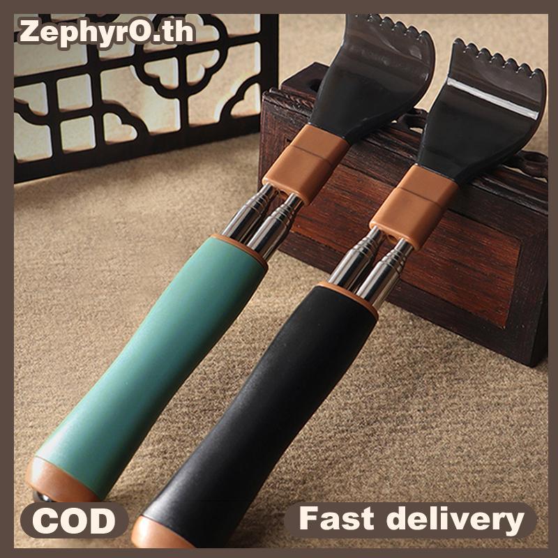 Null สแตนเลส Retractable Scratcher แบบพกพา Telescopic Ba Scratcher Itch เครื่องมือนวดปรับ Double Pole Scratcher ของขวัญ null