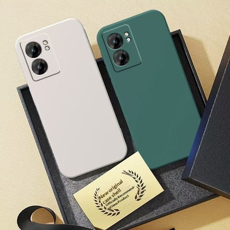 ฝาครอบซิลิโคนเหลวธรรมดา Soft TPU Anti-drop โทรศัพท์ Protector สําหรับ Realme Neo 7X 7 Q5i Q3S Q3t Q3