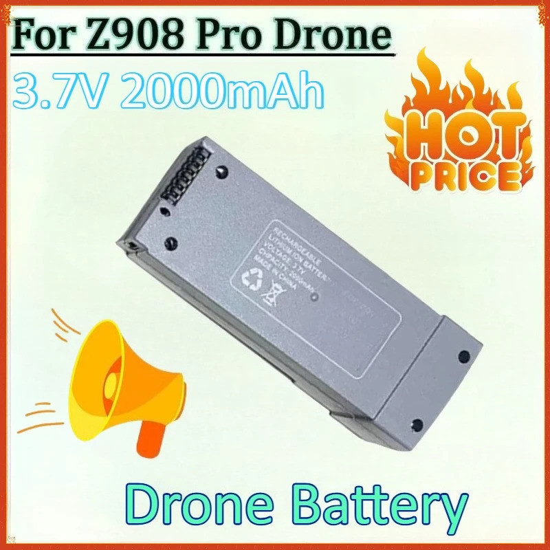 ใหม่ Z908 Pro MAX 3.7V 2000mAh Drone แบตเตอรี่สําหรับ Z908 PRO MAX RC เครื่องบิน Z908 MAX สีเทา/สีดํ