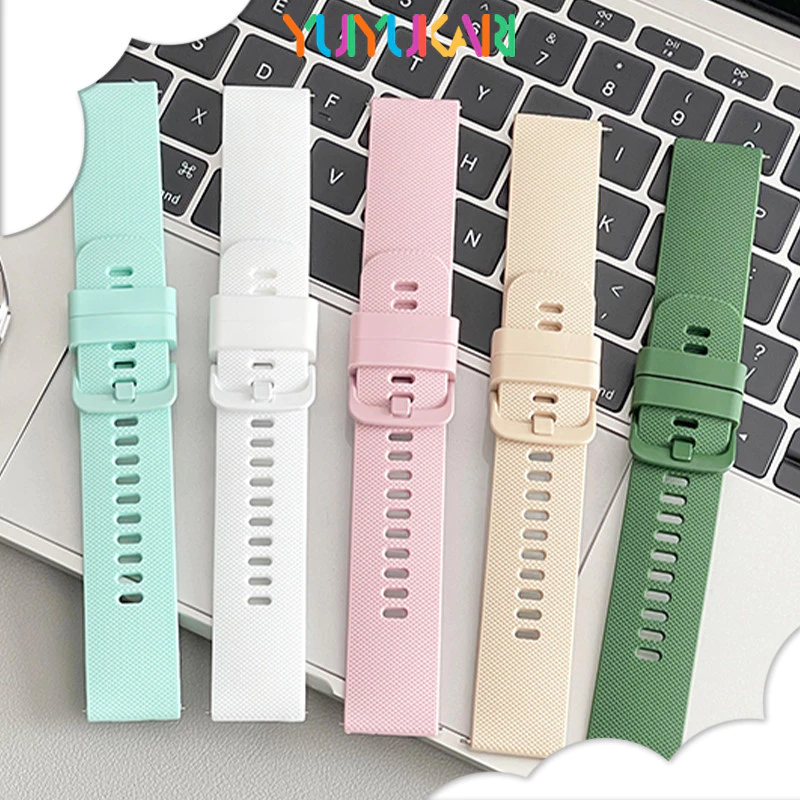 สายยางนิ่ม 18/20/22 มม. สำหรับ for Samsung Galaxy Watch FE 7 6 5/redmi Watch 5 Active/Amazfit Bip 6/Garmin/Aolon/Huawei