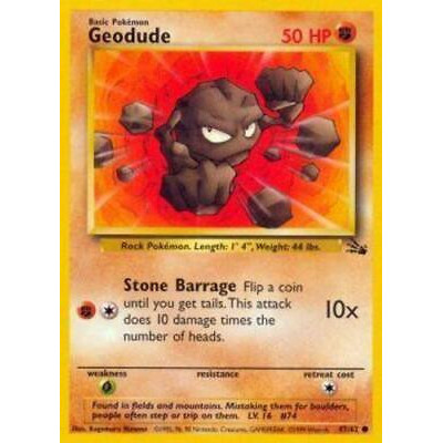 [Binder Condition] Geodude 47 Pokemon Fossil