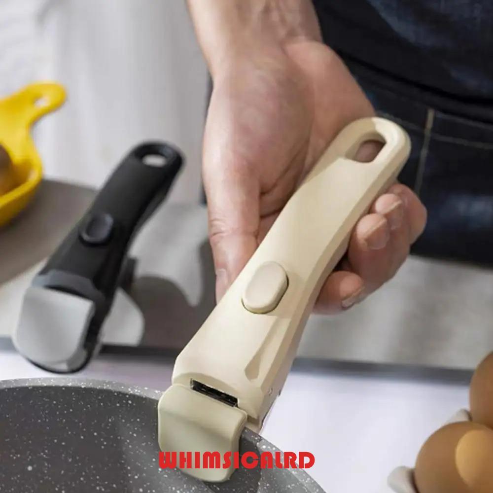 WHIMSICALRD ที่จับหม้อแบบถอดได้, ที่จับกระทะแบบถอดได้แบบพกพาอเนกประสงค์, เครื่องครัว Ergonomic Anti-Scalding หม้อเปลี่ยนคลิปชาม
