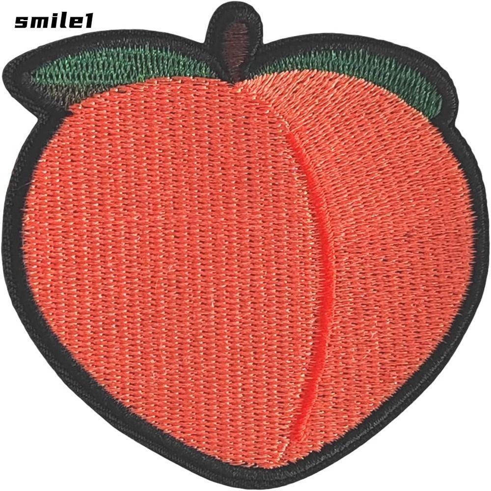 SMILE Hook&Loop Patch, Peach Pack of 5 Peach Patch, น่าสนใจ 2.99 * 3.07in Fun Patch สําหรับแจ็คเก็ต