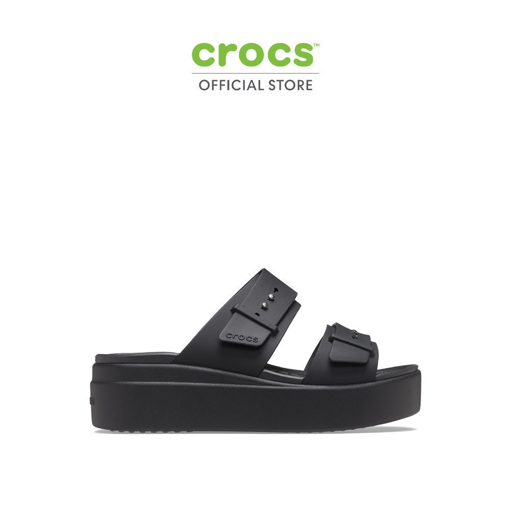 CROCS รองเท้าแตะผู้หญิง BROOKLYN BUCKLE LOW WEDGE รุ่น 207431001 - BLACK