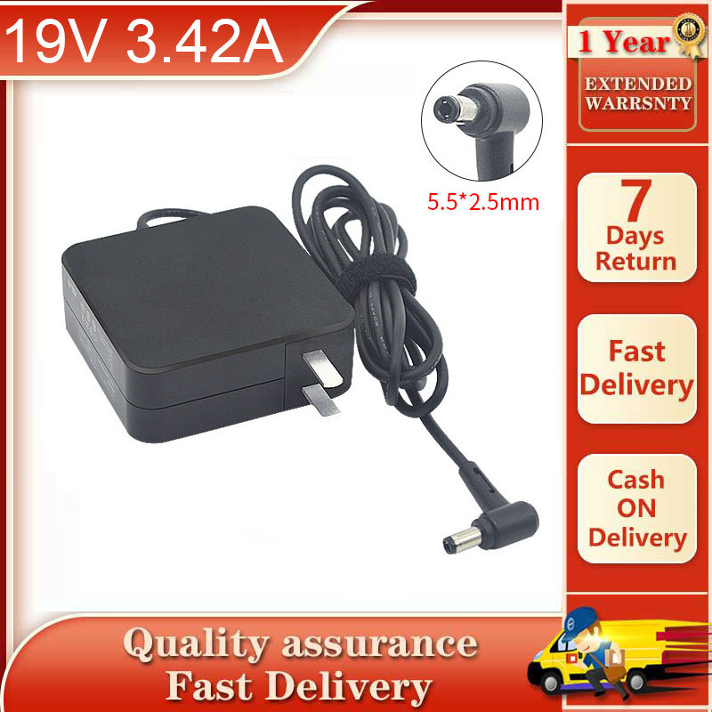 ใหม่ 19V 3.42A 65W 5.5*2.5 มม.AC แล็ปท็อปอะแดปเตอร์สําหรับ Asus A450 K401 K501 K455L F554 F555LA X45