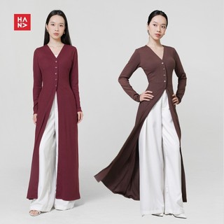 Hana Fashion - Elara Long Dress/Atasan Panjang Casual Wanita/Long Dress Basic Wanita - CD425