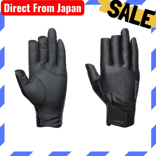 Direct From Japan Shimano 03 Titanium Alpha Glove 3 Cut Semi-Long GL-055Y Black Multicamo XL