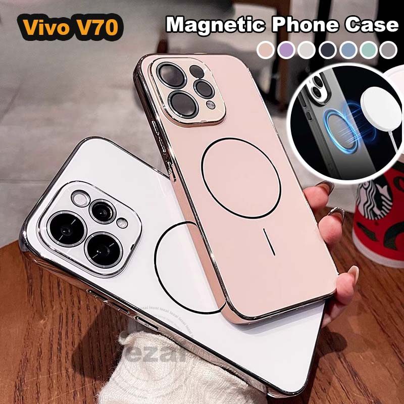 Magnetic Wireless Charging HardเคสVivo V70 V 70 5Gเคส ปลอก Anti-fall กันกระแทก Stylish Magnetic Skin-Friendly Anti-Fingerprint อะคริลิคปกหลัง