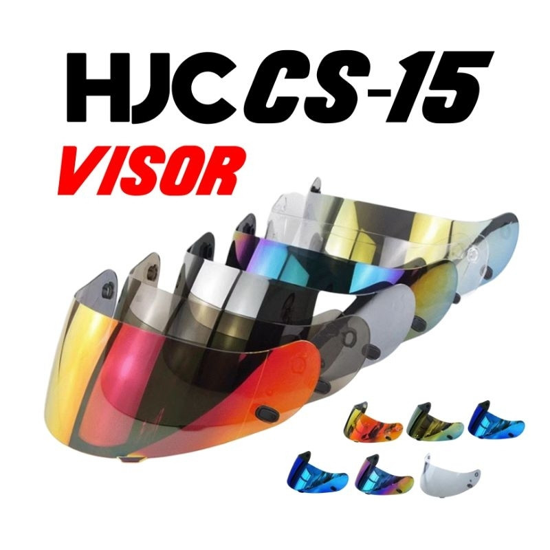 ReadyStockVisor เลนส์ HJC CS15 CS-15 CS 15 สีแดงสีฟ้า Clear Dark ควัน Light ควัน Revo Iridium Gold Silver