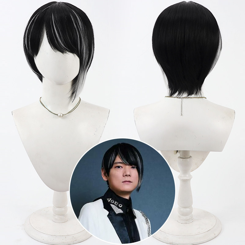 Kamen Rider ZZZ Nox คอสเพลย์วิกผมสีดําพร้อมไฮไลท์อะนิเมะเครื่องแต่งกายวิกผม