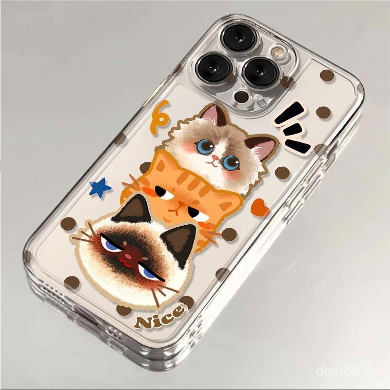 ลูกแมวน่ารักเหมาะสําหรับ iPhone16ProMax Anti-Drop 13Pro 11ProMax 15Pro 17ProMax 14 12ProMax 13 16 14