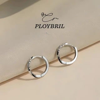 PLOYBRIL [ราคาต่อคู่]ต่างหูเงินZirconTpiral ต่างหูเงินแท้925 ตุ้มหูเพชร Moissanite ตุ้มหูเงินแท้ E056