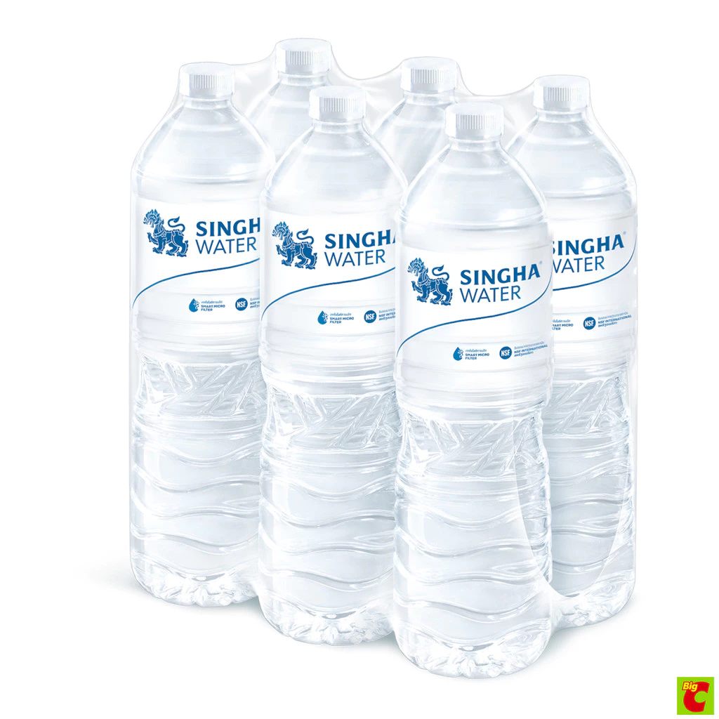 สิงห์ น้ำดื่ม แบบขวด ขนาด 1.5 ลิตร แพ็ค 6 ชิ้น