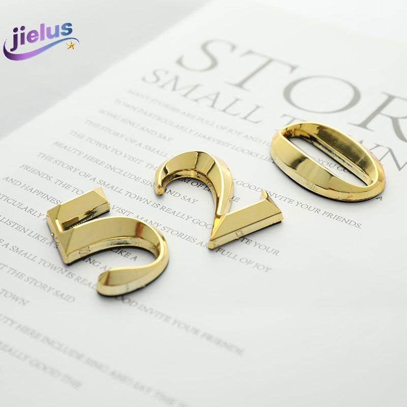 [Jielus] 1 ชิ้นความสูง 5 ซม.Golden Home Stier ที่อยู่ป้ายประตูทอง Modern House Number PK