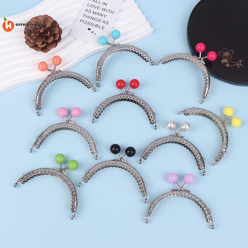 <HoneyHeart>Candy Color Metal Purse Frame Kiss Clasp Purse Clasp Frame Bag Kiss Clasp Lo Purse Frame