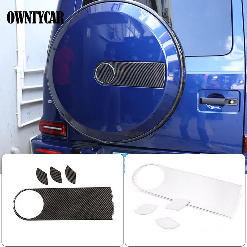 รถ ABS ยางอะไหล่โลโก้ Trim ตกแต่งสําหรับ Mercedes Benz G Class W463 W464 G500 2004-204 รถอุปกรณ์เสริ