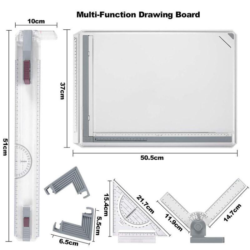 เครื่องมือวาดภาพ Metric A3 Drawing Board Drafting Table Multifunctional Drawing Board Table