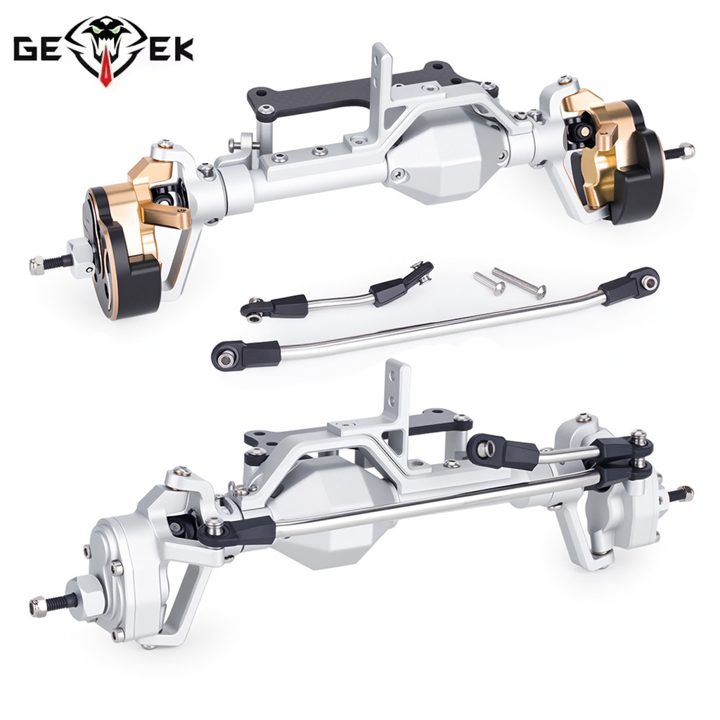 อลูมิเนียมทองเหลืองด้านหน้าด้านหลัง 4WS Portal เพลาชุดสําหรับ 1/10 RC Crawler รถ UTB Capra Cheater R