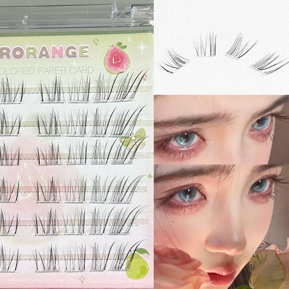 Herorang 80 Clusters ไม่ต้องใช้กาว Self-กาวเสริมฟรีขนตาปลอม D3f4