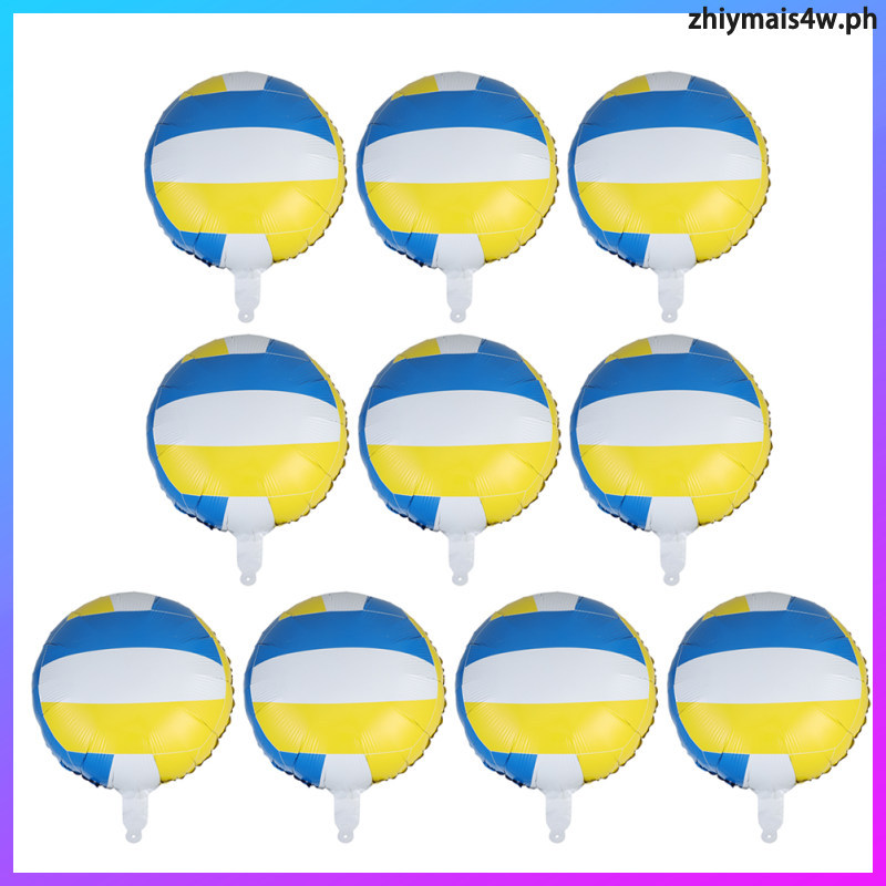 10 ชิ้นลูกโป่งสีเหลืองปาร์ตี้วอลเลย์บอลพองตกแต่ง 45.00X45.00X0.01 ซม. zhiymais4w