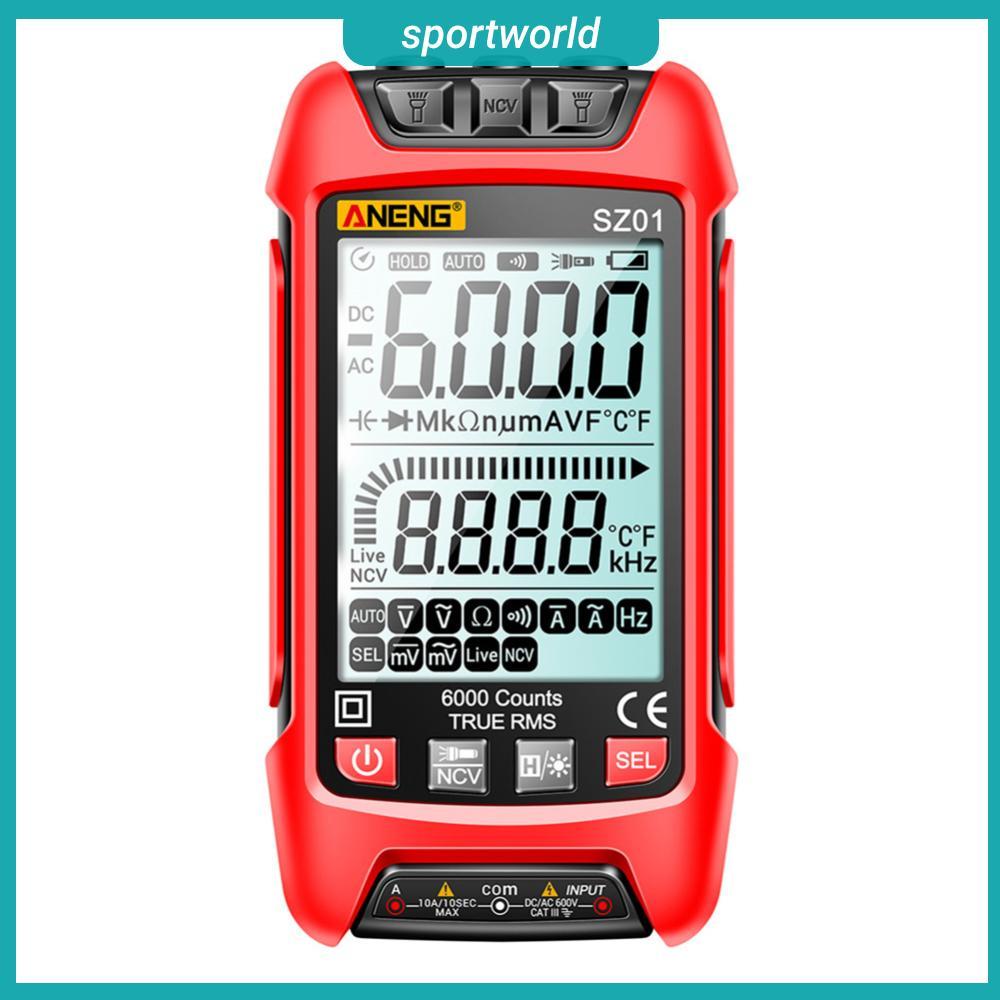 มัลติมิเตอร์ NCV 6000 นับมัลติมิเตอร์แบบจอแสดงผลดิจิตอลช่วงอัตโนมัติพร้อมไฟ LED