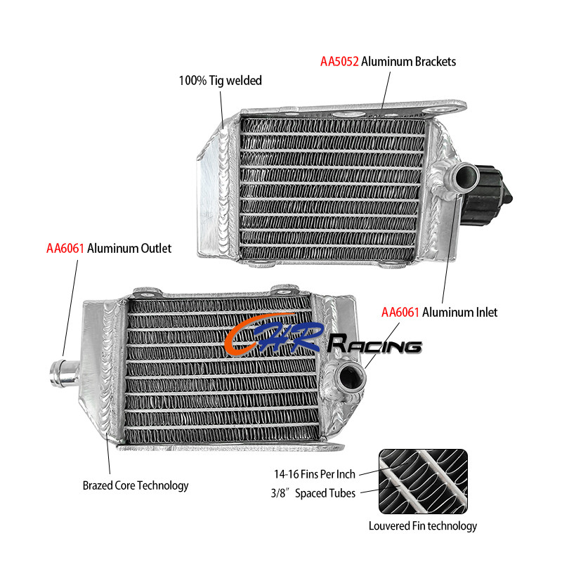 หม้อน้ําอลูมิเนียมสําหรับ 2012-2023 KTM 50 SX/MINI/SXS;2017-2023 Husqvarna TC50