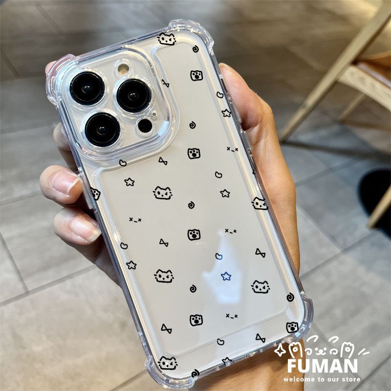 Simple Kitty Clear สี่มุมเคสโทรศัพท์สําหรับ Vivo V21E V20 SE V19 Neo V17 Pro V9 V5 Plus Y3 Y3S T4 Li
