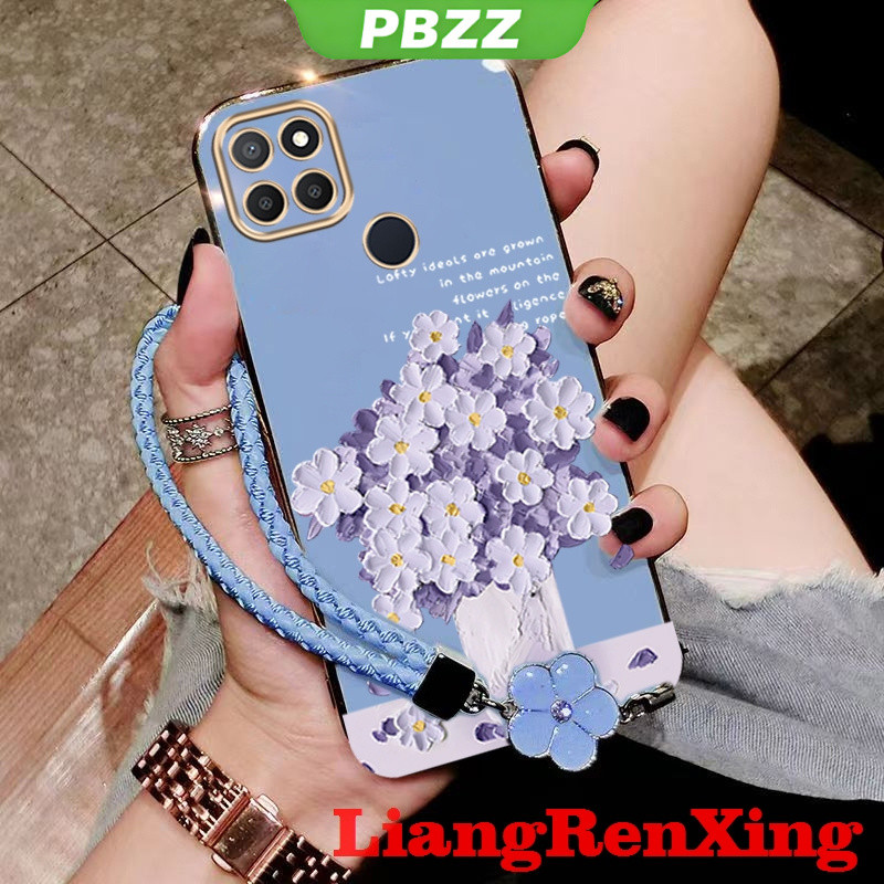 PBZZ เคส ปลอก realme C21Y REALME C25Y REALME C21 เคสโทรศัพท์ดอกไม้การ์ตูนSoftcase Electroplatedซิลิโคนกันกระแทกฝาครอบป้องกันดีไซน์ใหม่DDYHHS01