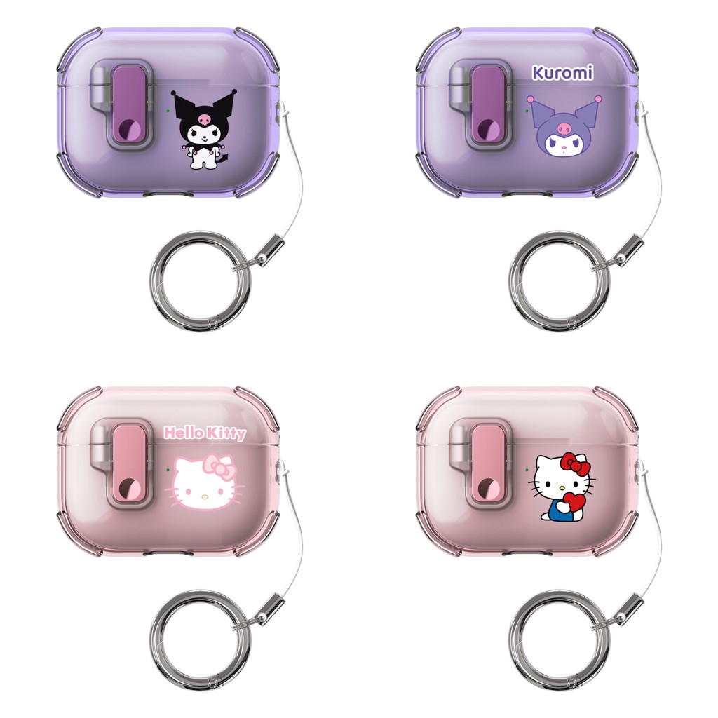 การ์ตูน Kitty Kuromi หูฟังบลูทูธสําหรับ Airpods 1 2 4 Pro 2 3 Pro2 Pro3 TPU หูฟังพร้อมตะขอ