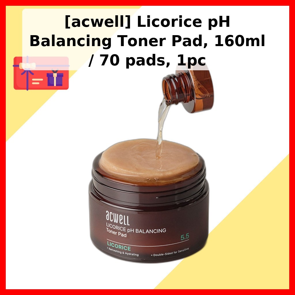 [acwell] Licorice pH Balancing Toner Pad, 160ml / 70 แผ่น, 1pc / Korean Toner Pad / pH Balancing / ข