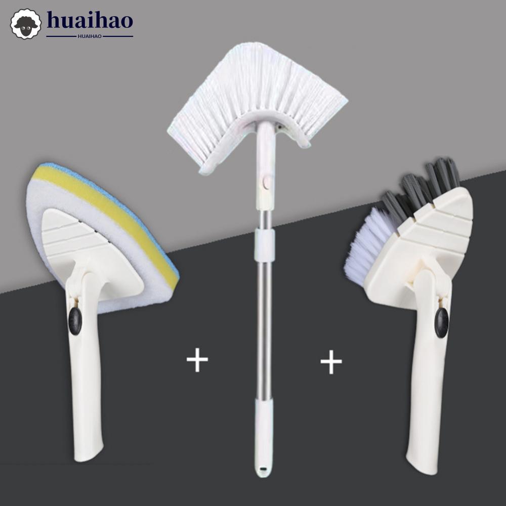 HUAIHAO 3 In 1 Multifunctional Fish Tank Aquarium Wall แปรงทําความสะอาด Hard Bristle แปรงฟองน้ําแปรง