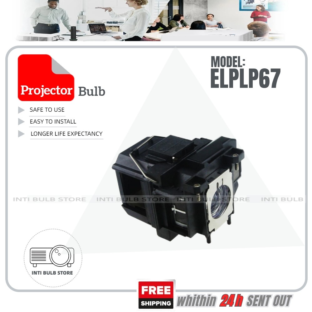 โคมไฟโปรเจคเตอร์สําหรับ Epson ELPLP67 หลอดไฟสําหรับ Epson EB-X02 EB-S02 EB-W02 EB-W12 EB-X12 EB-S12 