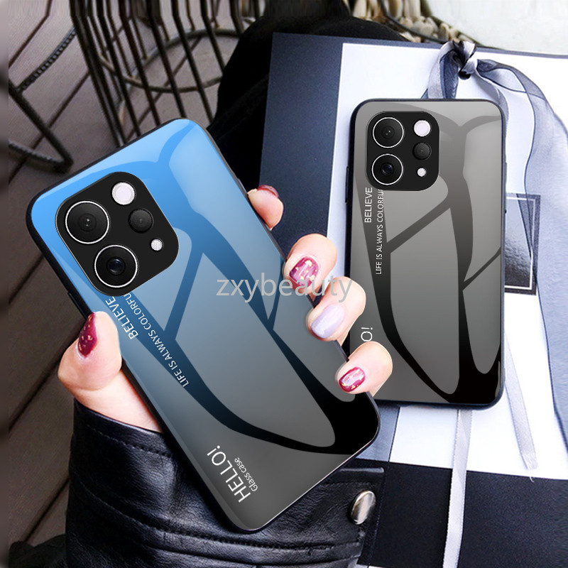 ปลอกสําหรับVivo V70 Elite 5G 4G 2026 เคสโทรศัพท์GradientกระจกนิรภัยหรูหราสําหรับVivoV70 V70Eliteปกหล