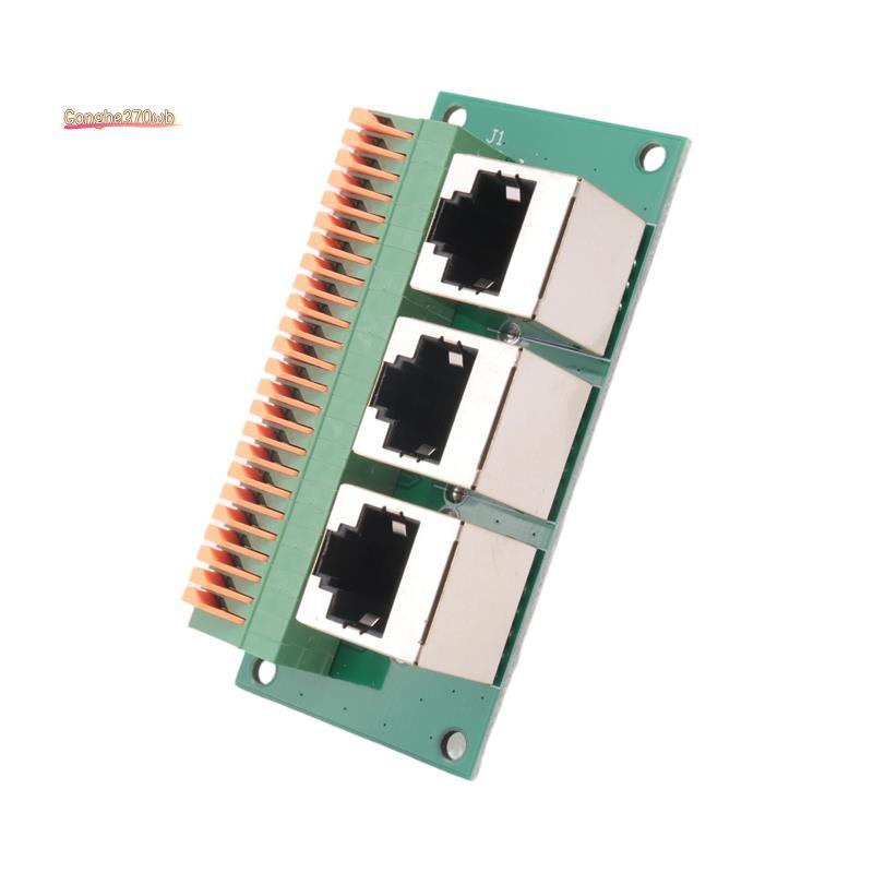 RJ45 หญิง Breakout Board,Solderless RJ45 ถึง 8Pin Quick Spring Terminal,Three Ways RJ45 หญิงเชื่อมต่