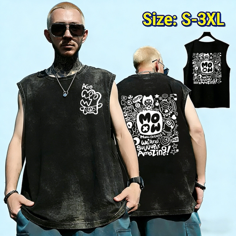 Sea.Tee แขนกุด เสื้อยืด oversize ผ้าCotton 100% เสื้อกีฬา ลายพิมพ์แฟชั่น” MOMO”สบายและนุ่ม ราคา ถูกที่สุด ดีลบีเคเค แกลเลอรีภาพที่ 6