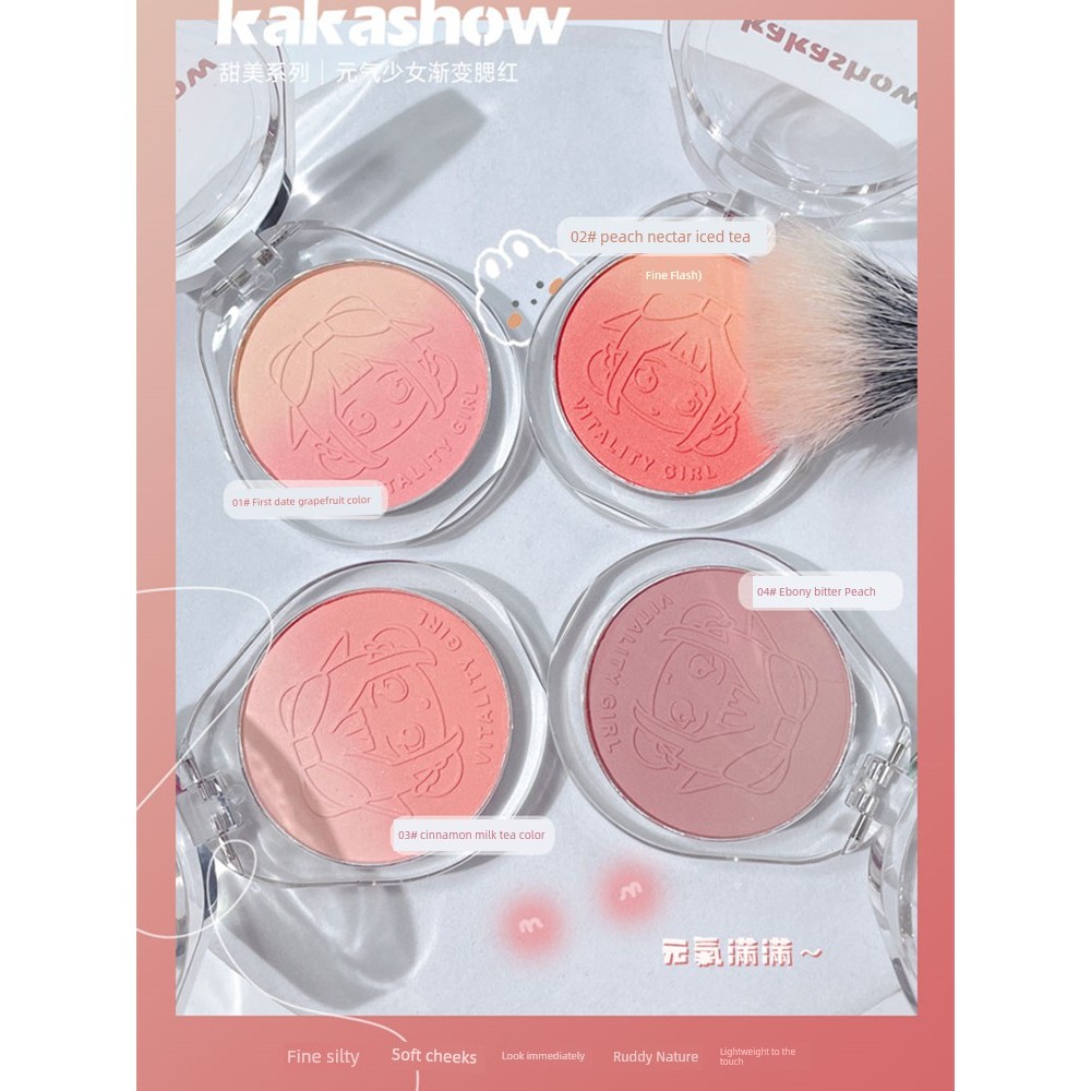 4u2 บลัชออน naree บลัชออน สองสีไฮไลท์ชิ้นเดียว Contouring Rouge Gradient Blush