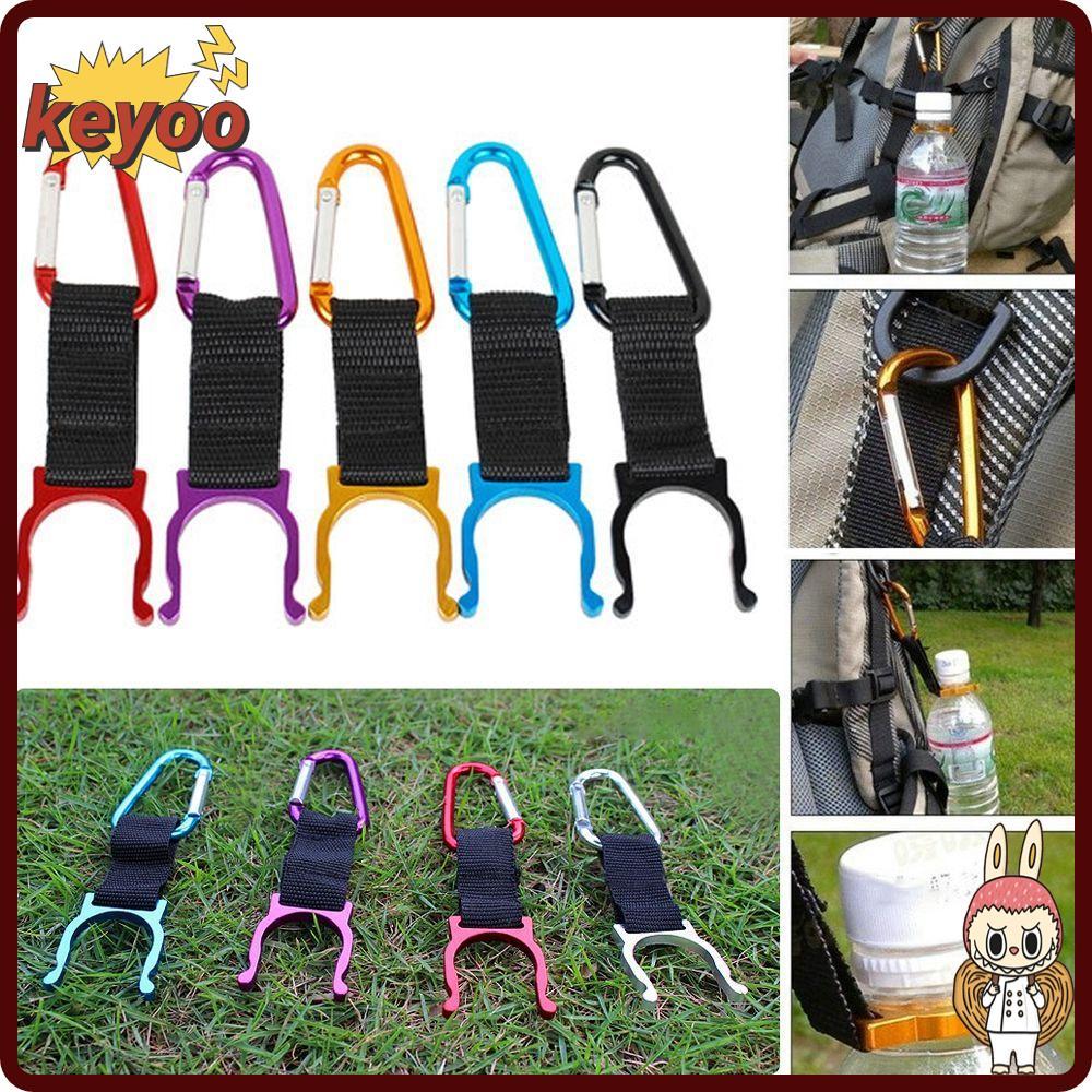 KEYOOL Carabiner ขวดน้ําหัวเข็มขัดกลางแจ้ง Camping Hiking D-Ring Hooks ผู้ถือกาต้มน้ํา