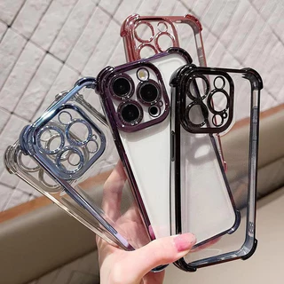 หรูหราชุบถุงลมนิรภัยสําหรับ iPhone 17 16 15 14 13 12 11 Plus 17Air Pro Max ฝาครอบเกราะ