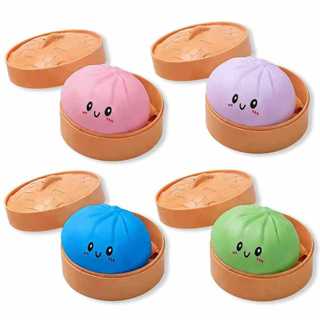 NeeDoh Colorful Cute Buns Pinch Toy Soft Sensory Squeeze Toy for Relaxation Stress Relief Ball Great Gifts for Party Favors