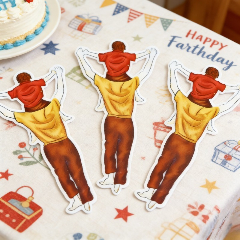 Father & Son Piggyback Ride Cake Toppers - เลือกตกแต่งวันพ่อ