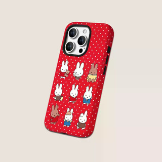 2-in-1 Wave Point Miffyกระต่ายApple 17/16เคสโทรศัพท์iPhone 15 Pro Maxฟิล์มใหม่14/13 Creative 12/11 Pro Max 7/8 Plusสองชั้นGlossyเคสโทรศัพท์