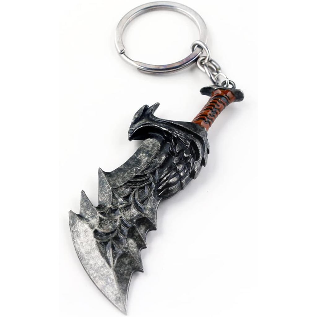 SONGCHANGJEWELRY เกม GOW Ragnarok พวงกุญแจ - พวงกุญแจโลหะคอสเพลย์ Kratos Blades of Chaos - ของขวัญคร