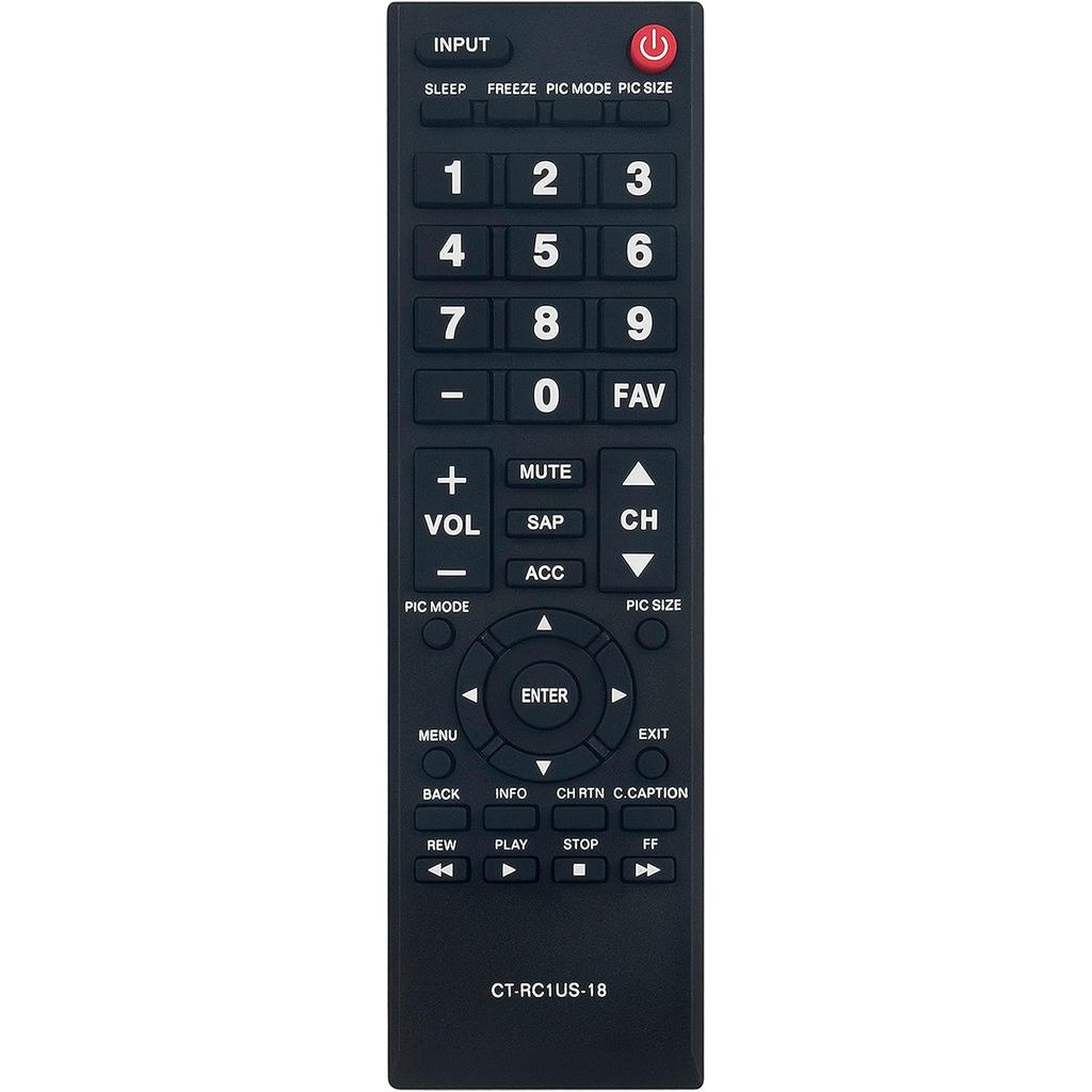 CT-RC1US-18 เปลี่ยนรีโมทคอนโทรลสําหรับ Toshiba TV 32L220U19 32L310U18 49L510U18 55L510U18