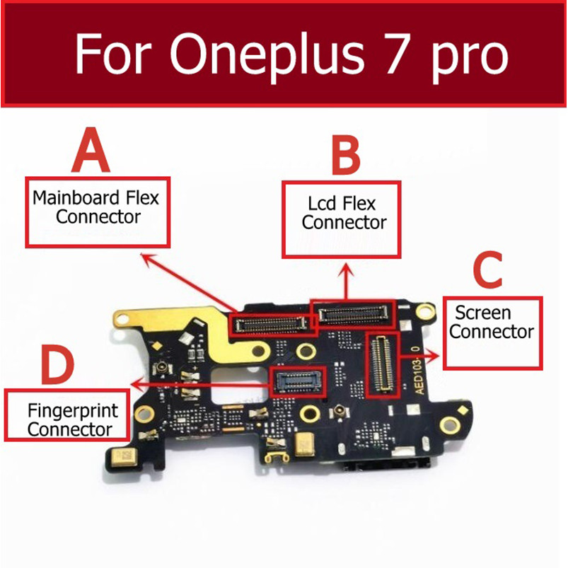 อินไลน์ FPC Connector สําหรับหน้าจอลายนิ้วมือสําหรับ Oneplus 1 + 7 Pro Connector คลิป LCD เมนบอร์ด F