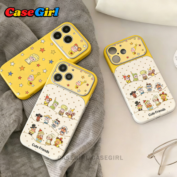เคสไอโฟน 15 สำหรับ iPhone 17 16 15 11 13 14 12 Pro Max 16 15 14 Plus 13 14 15 Pro ปกซิลิโคนลายเพื่อนๆน่ารักสไตล์อ่อนโยน
