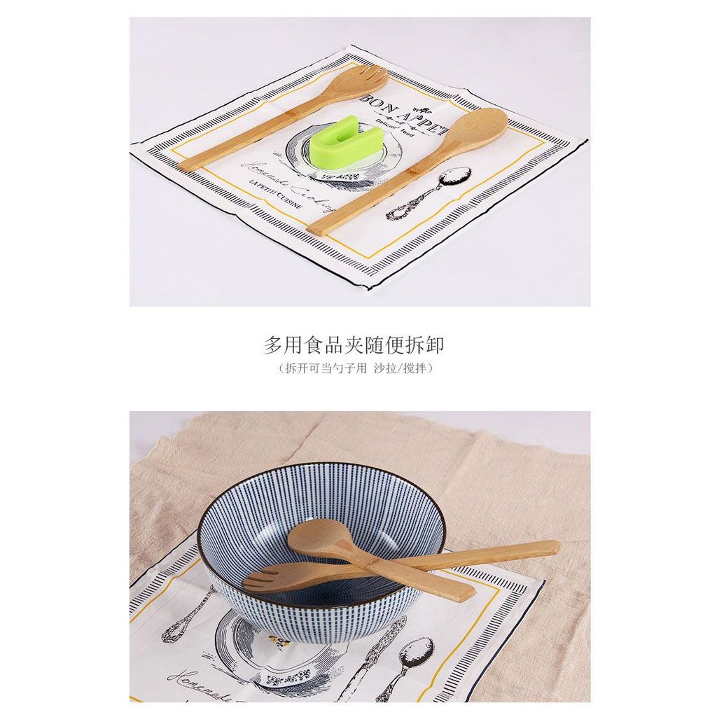 COD สไตล์ใหม่ Yimu Yijiang คลิปอาหารไม้ไผ่ขนมปังคลิปบาร์บีคิวบุฟเฟ่ต์คลิปอาหารซิลิโคนเครื่องมืออบอิน