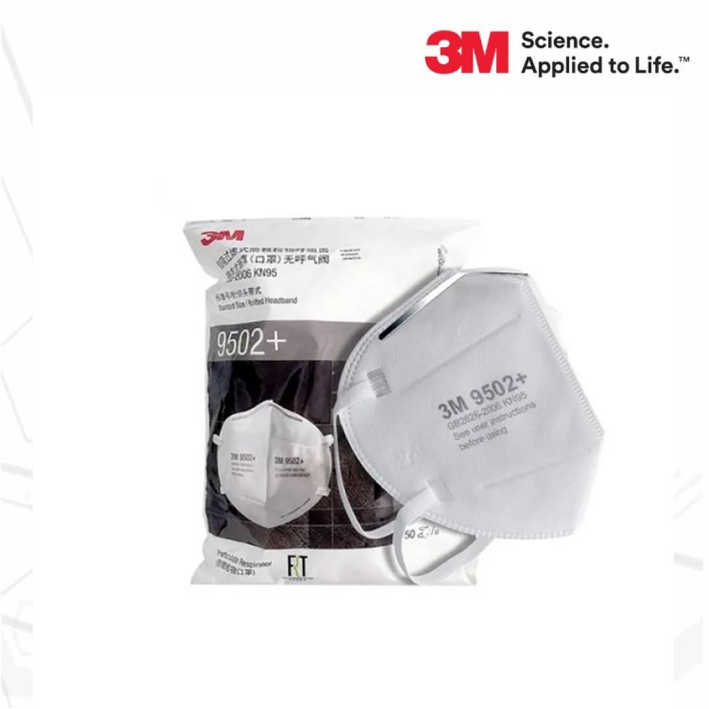 3M หน้ากากกรองฝุ่น 9502+ N95 ป้องกันฝุ่นละออง PM2.5 (1ชิ้น)